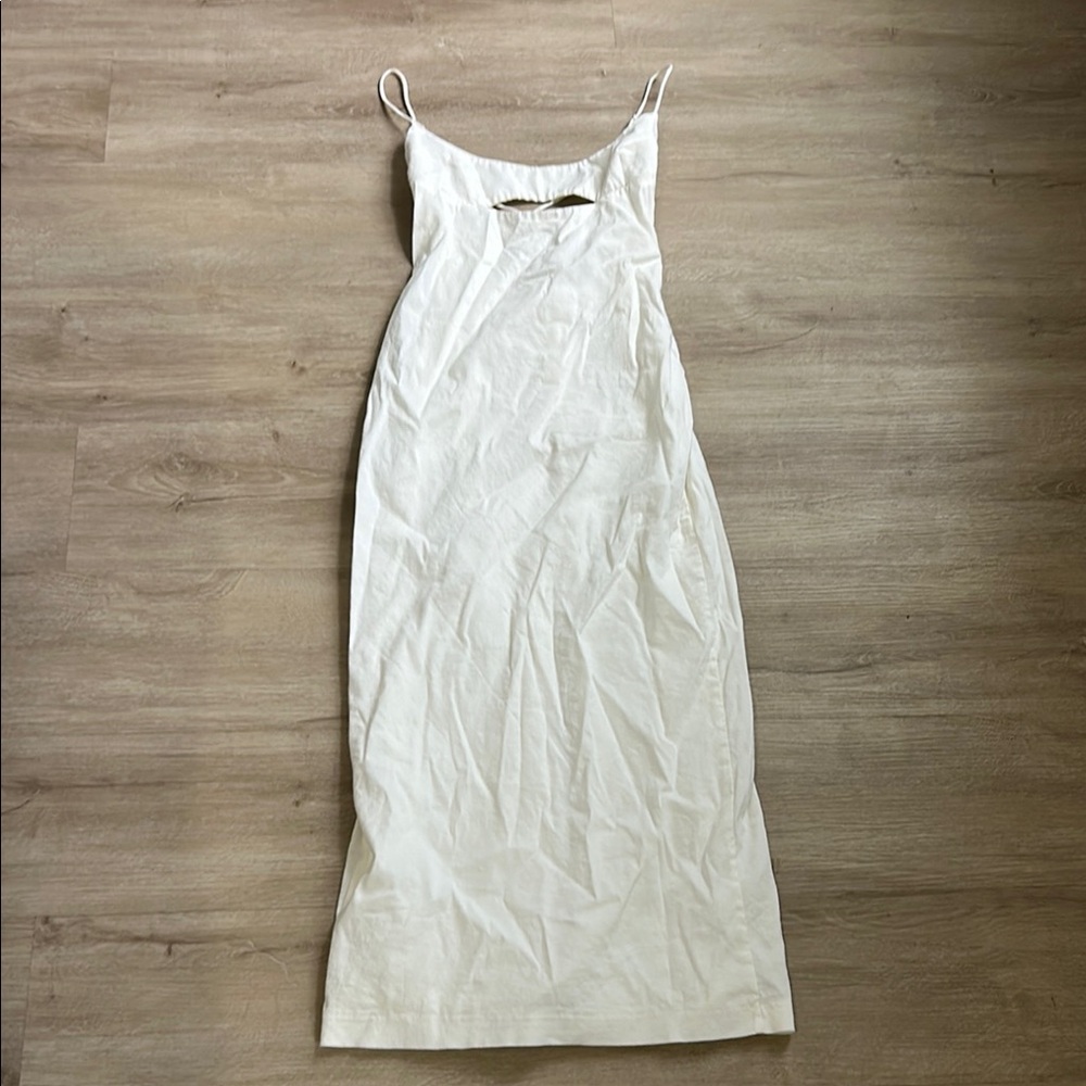 Zara White Sleeveless Spaghetti Strap Slip Dress